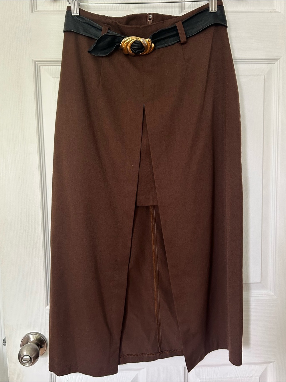 Vintage Chocolate Brown Layered Skirt